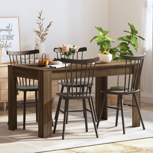 vidaXL Dining Table Brown Oak 140x74.5x76 cm Engineered Wood