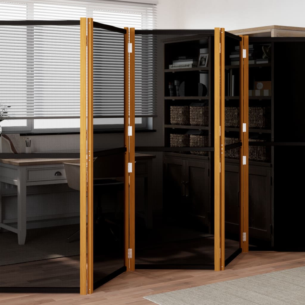 vidaXL 5-Panel Room Divider Black 350x180 cm