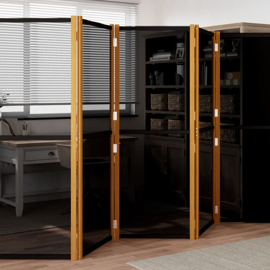 vidaXL 5-Panel Room Divider Black 350x180 cm