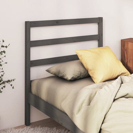 vidaXL Bed Headboard Grey 81x4x100 cm Solid Wood Pine