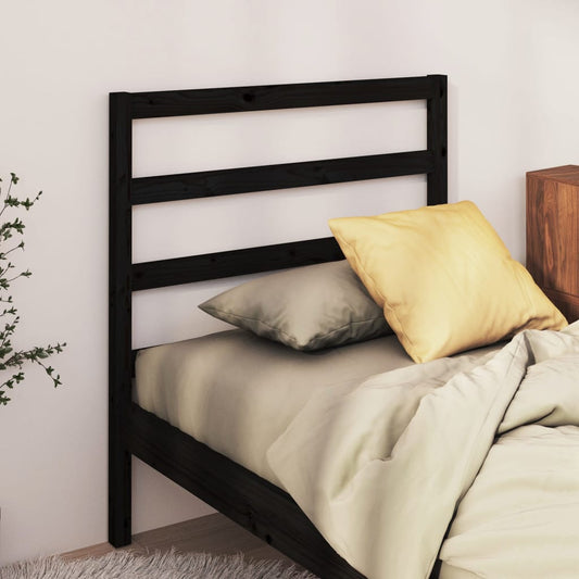 vidaXL Bed Headboard Black 106x4x100 cm Solid Wood Pine