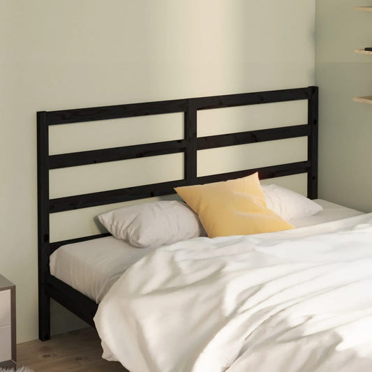 vidaXL Bed Headboard Black 141x4x100 cm Solid Wood Pine