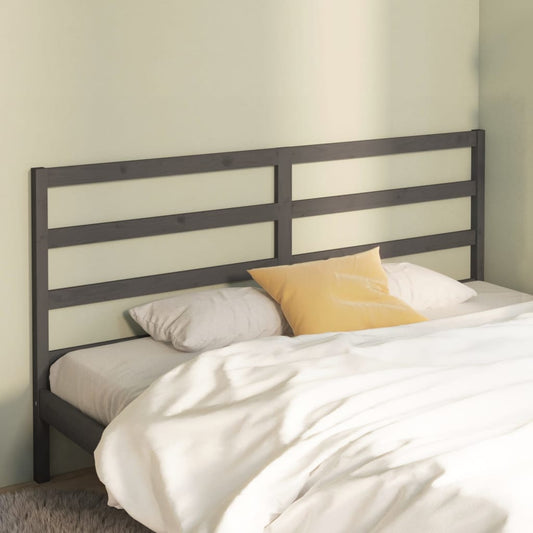 vidaXL Bed Headboard Grey 186x4x100 cm Solid Wood Pine