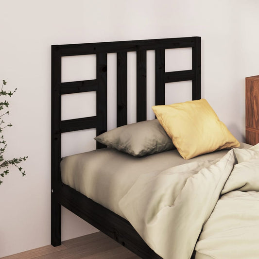 vidaXL Bed Headboard Black 81x4x100 cm Solid Wood Pine