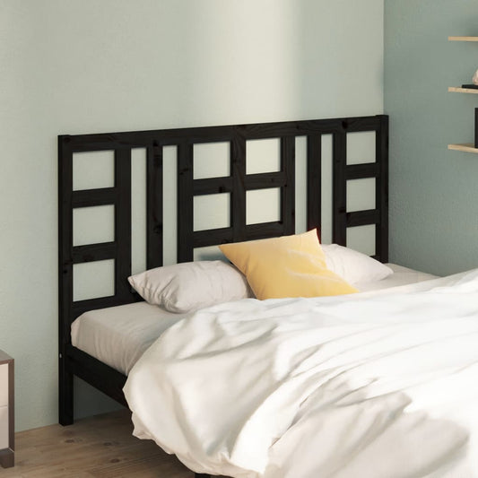 vidaXL Bed Headboard Black 156x4x100 cm Solid Wood Pine