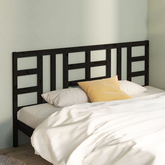 vidaXL Bed Headboard Black 186x4x100 cm Solid Wood Pine