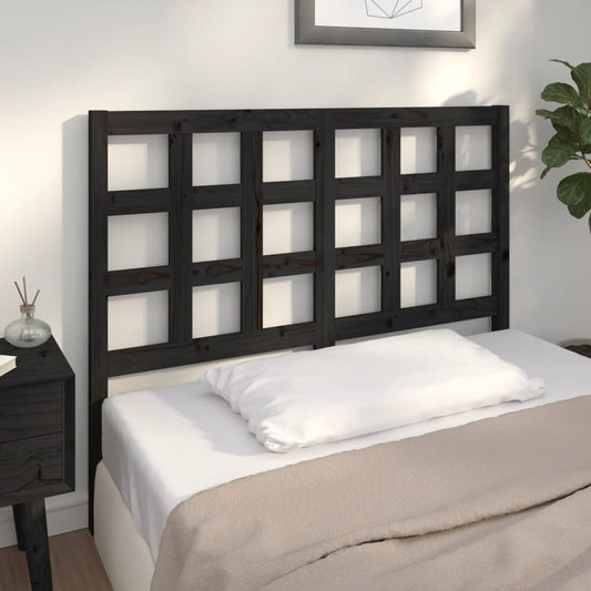 vidaXL Bed Headboard Black 125.5x4x100 cm Solid Wood Pine