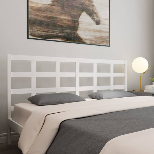 vidaXL Bed Headboard White 205.5x4x100 cm Solid Wood Pine