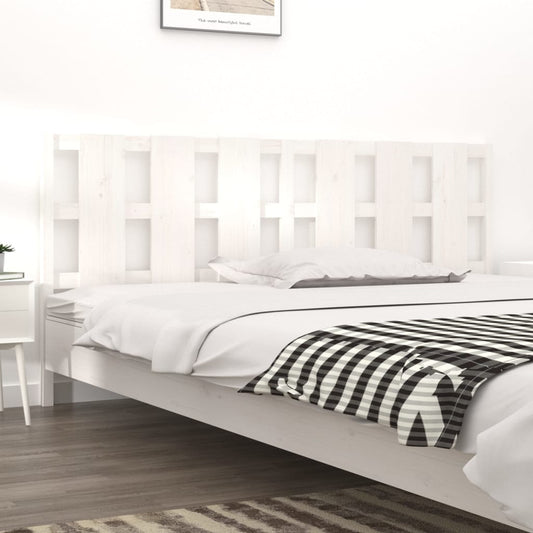 vidaXL Bed Headboard White 205.5x4x100 cm Solid Wood Pine