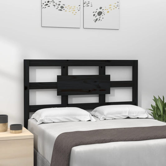 vidaXL Bed Headboard Black 105.5x4x100 cm Solid Wood Pine