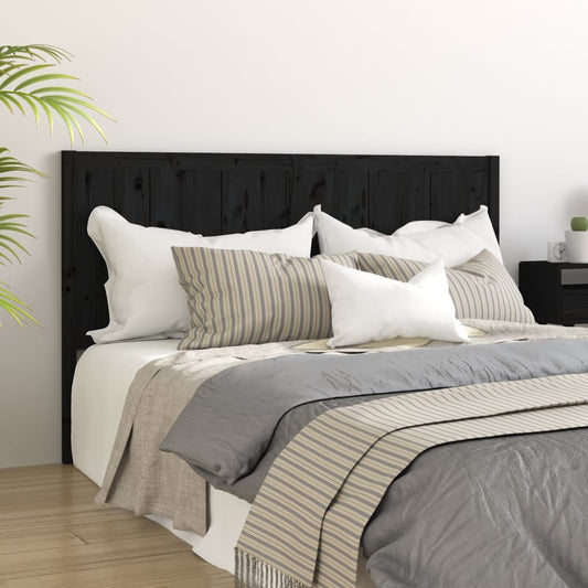 vidaXL Bed Headboard Black 165.5x4x100 cm Solid Pine Wood