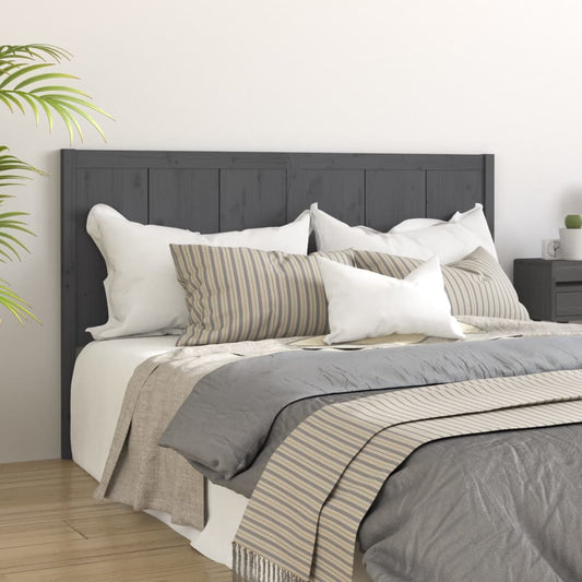 vidaXL Bed Headboard Grey 205.5x4x100 cm Solid Pine Wood