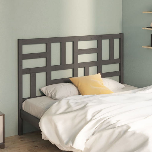 vidaXL Bed Headboard Grey 146x4x104 cm Solid Wood Pine