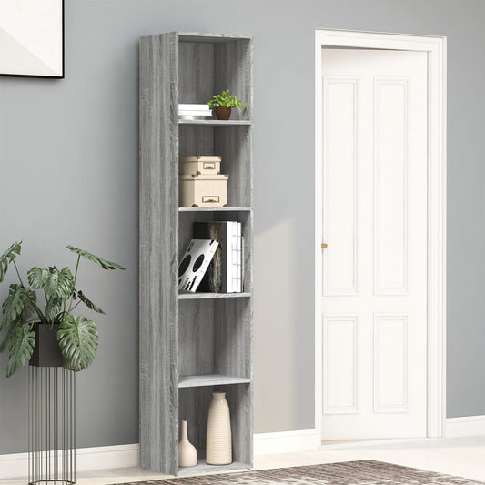 vidaXL Book Cabinet Grey Sonoma 40x30x189 cm Engineered Wood