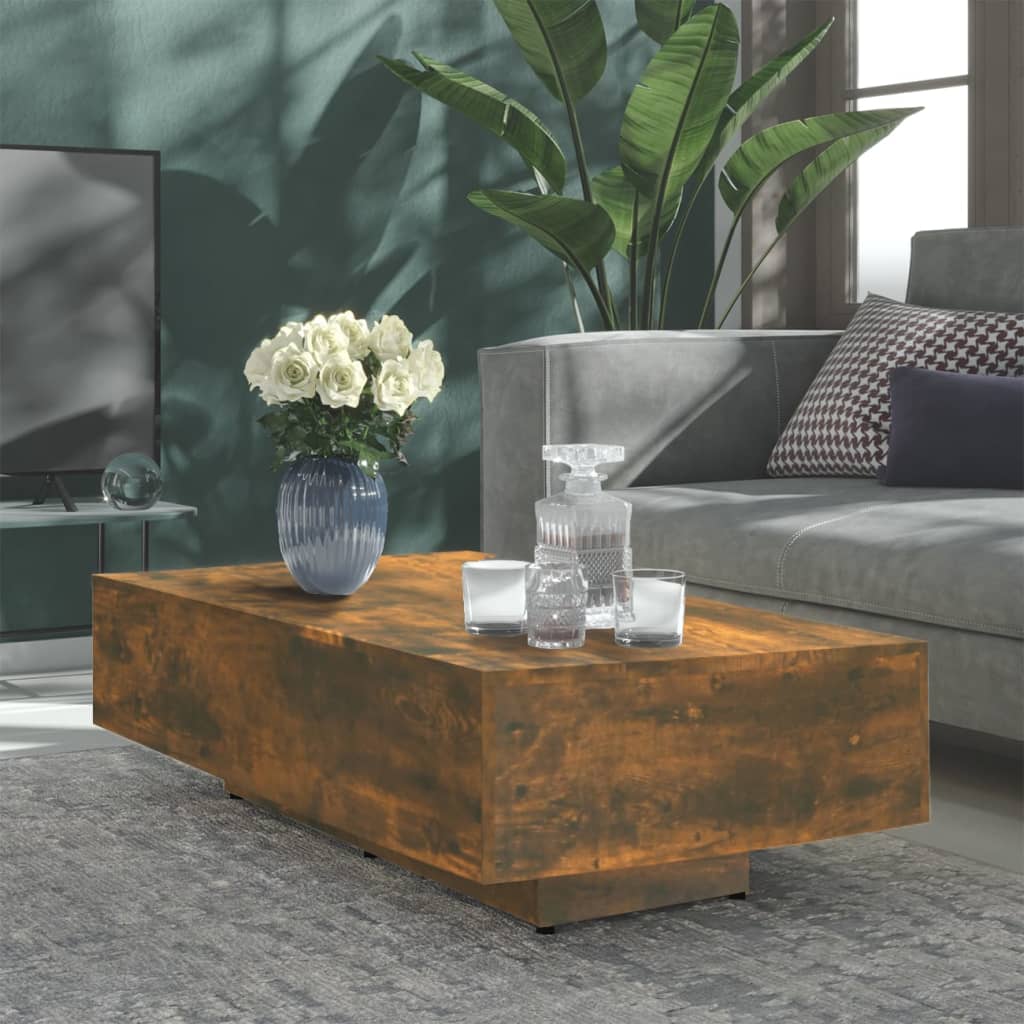 vidaXL Coffee Table Smoked Oak 115x60x31 cm Engineered Wood
