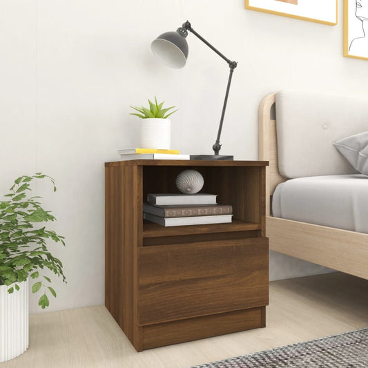 vidaXL Bedside Cabinet Brown Oak 40x40x50 cm Engineered Wood