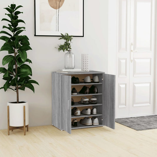 vidaXL Shoe Cabinet Grey Sonoma 60x35x70 cm Engineered Wood