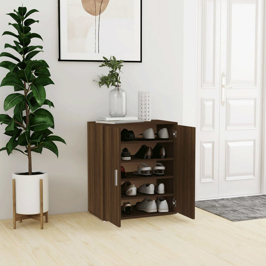 vidaXL Shoe Cabinet Brown Oak 60x35x70 cm Engineered Wood