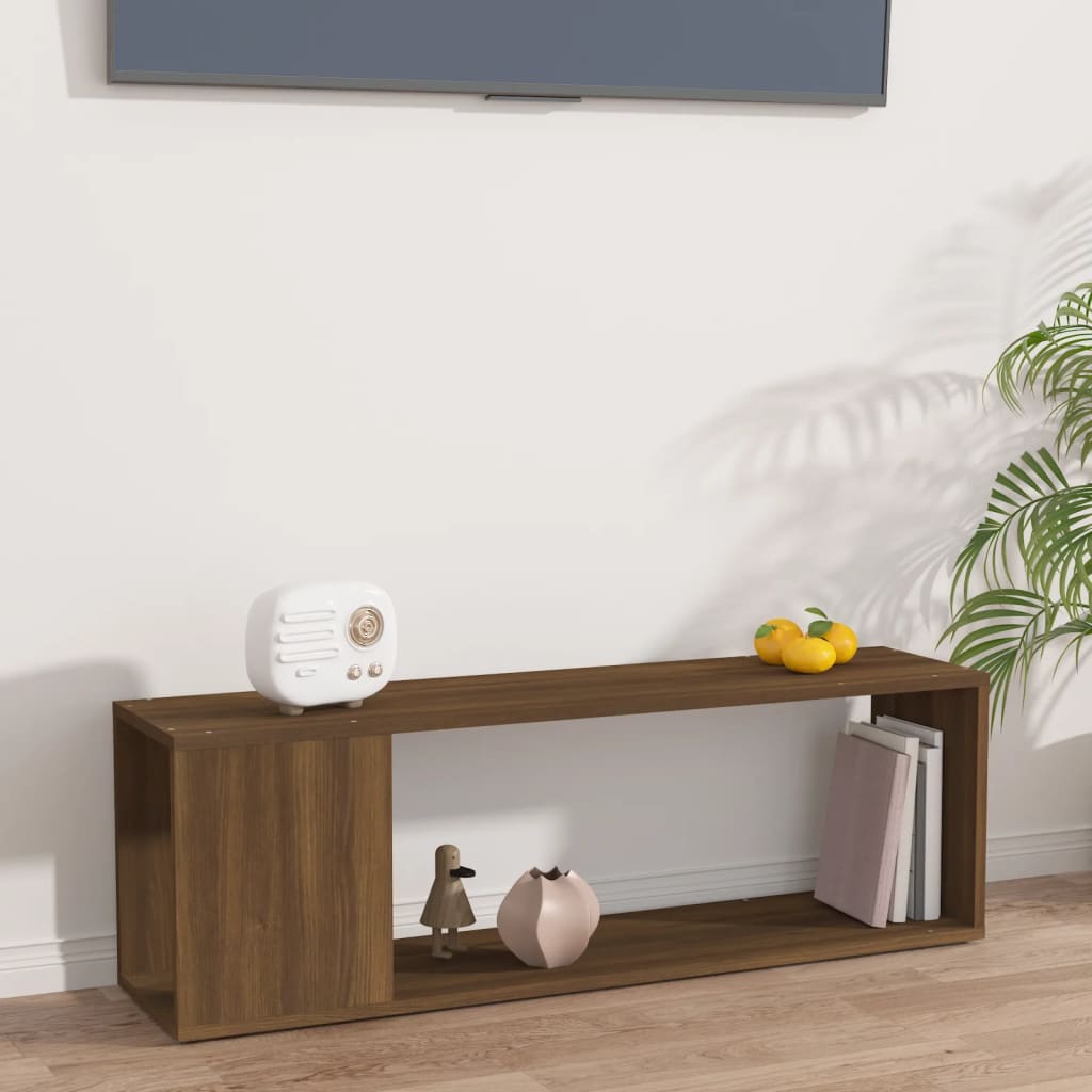 vidaXL TV Cabinet Brown Oak 100x24x32 cm Engineered Wood