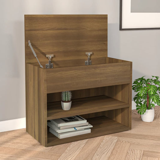 vidaXL Shoe Bench Brown Oak 60x30x45 cm Engineered Wood