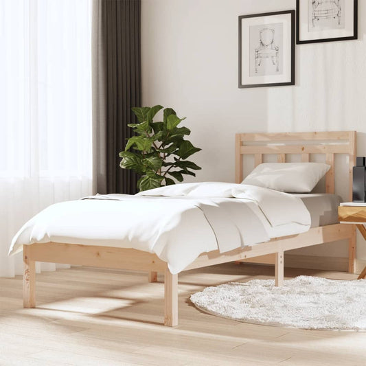 vidaXL Bed Frame 75x190 cm Small Single Solid Wood