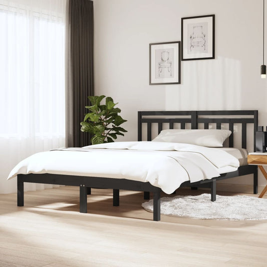vidaXL Bed Frame Grey Solid Wood Pine 120x200 cm