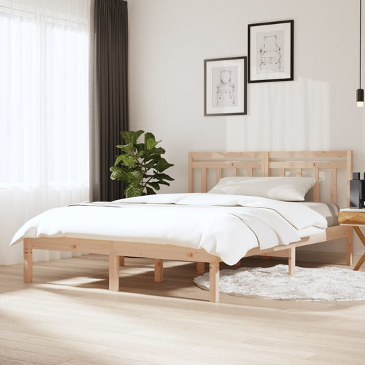 vidaXL Bed Frame 150x200 cm King Size Solid Wood