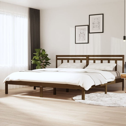 vidaXL Bed Frame Honey Brown Solid Wood Pine 200x200 cm
