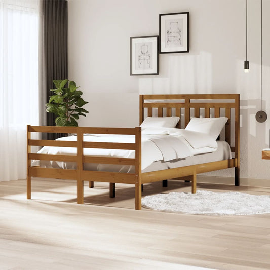 vidaXL Bed Frame Honey Brown Solid Wood 120x200 cm