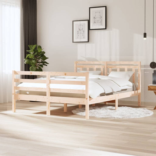 vidaXL Bed Frame Solid Wood 140x200 cm