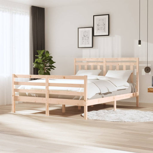 vidaXL Bed Frame 150x200 cm King Size Solid Wood