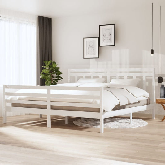 vidaXL Bed Frame White Solid Wood 200x200 cm
