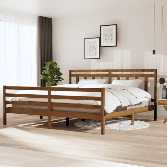 vidaXL Bed Frame Honey Brown Solid Wood 200x200 cm