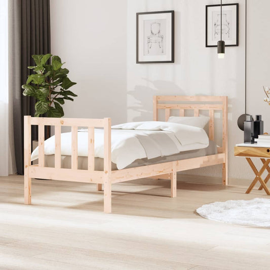 vidaXL Bed Frame 90x190 cm Single Solid Wood