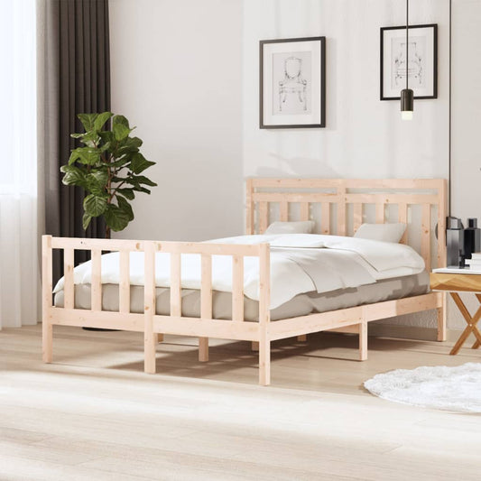 vidaXL Bed Frame Solid Wood 140x190 cm