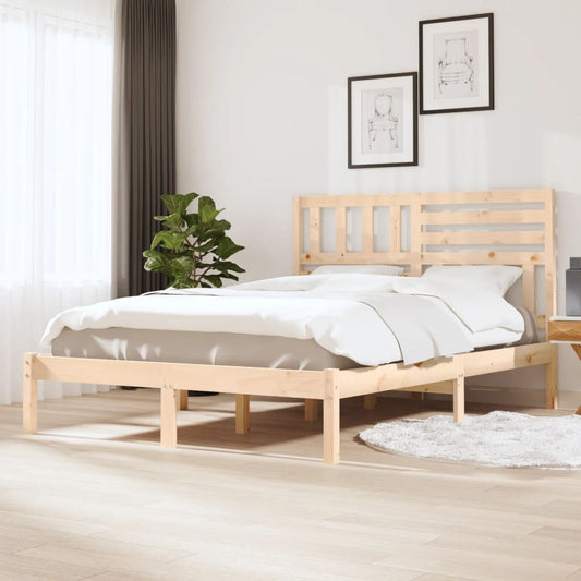 vidaXL Bed Frame Solid Wood Pine 140x190 cm