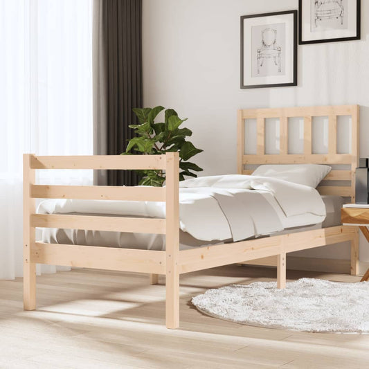vidaXL Bed Frame Solid Wood 100x200 cm