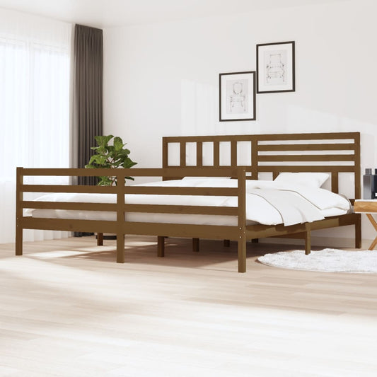 vidaXL Bed Frame Honey Brown 180x200 cm Super King Size Solid Wood