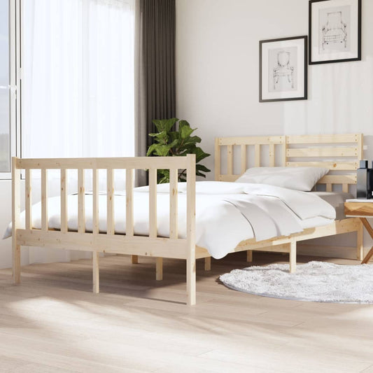 vidaXL Bed Frame Solid Wood 140x190 cm