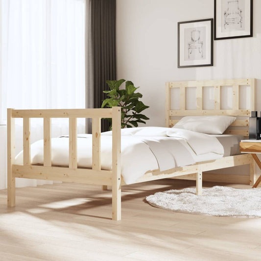 vidaXL Bed Frame Solid Wood 90x200 cm