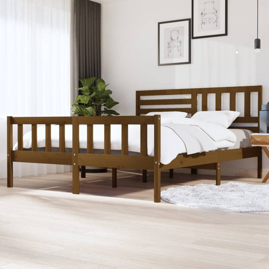 vidaXL Bed Frame Honey Brown 180x200 cm Super King Size Solid Wood