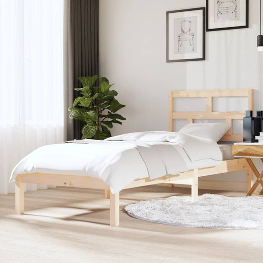 vidaXL Bed Frame 75x190 cm Small Single Solid Wood