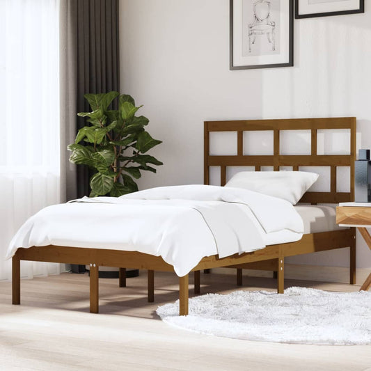 vidaXL Bed Frame Honey Brown Solid Wood Pine 120x200 cm
