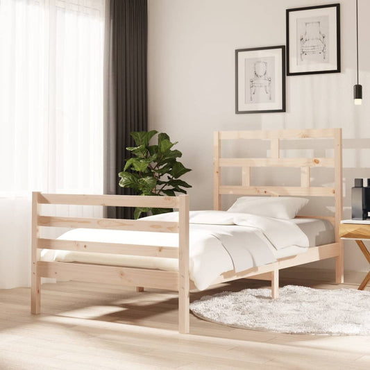 vidaXL Bed Frame Solid Wood Pine 100x200 cm