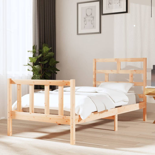 vidaXL Bed Frame Solid Wood Pine 90x190 cm Single