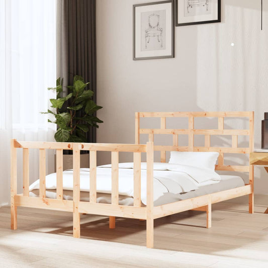 vidaXL Bed Frame Solid Wood Pine 120x190 cm Small Double