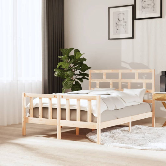 vidaXL Bed Frame Solid Wood Pine 120x200 cm
