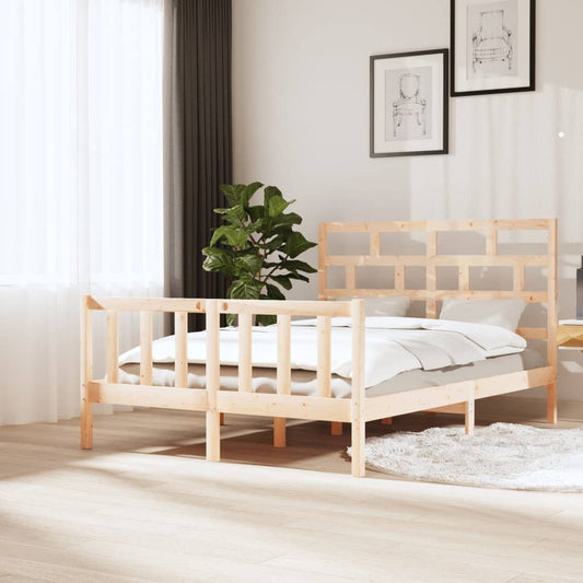 vidaXL Bed Frame Solid Wood Pine 140x200 cm