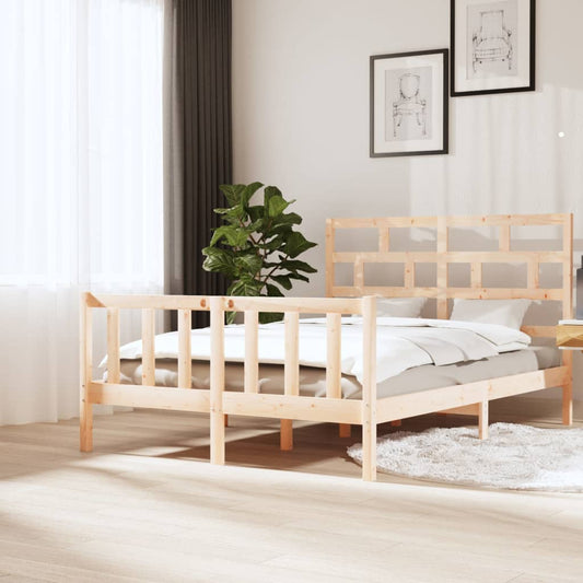 vidaXL Bed Frame Solid Wood Pine 160x200 cm