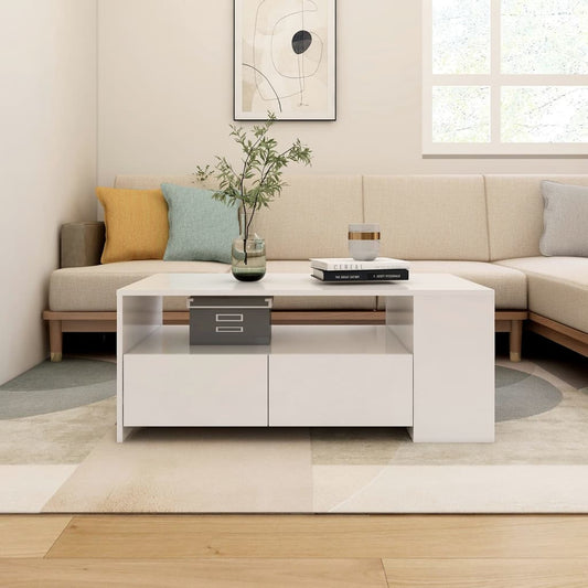 vidaXL Coffee Table White 102x55x42 cm Engineered Wood